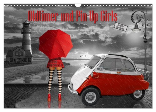 Oldtimer und pin - pin-up, by